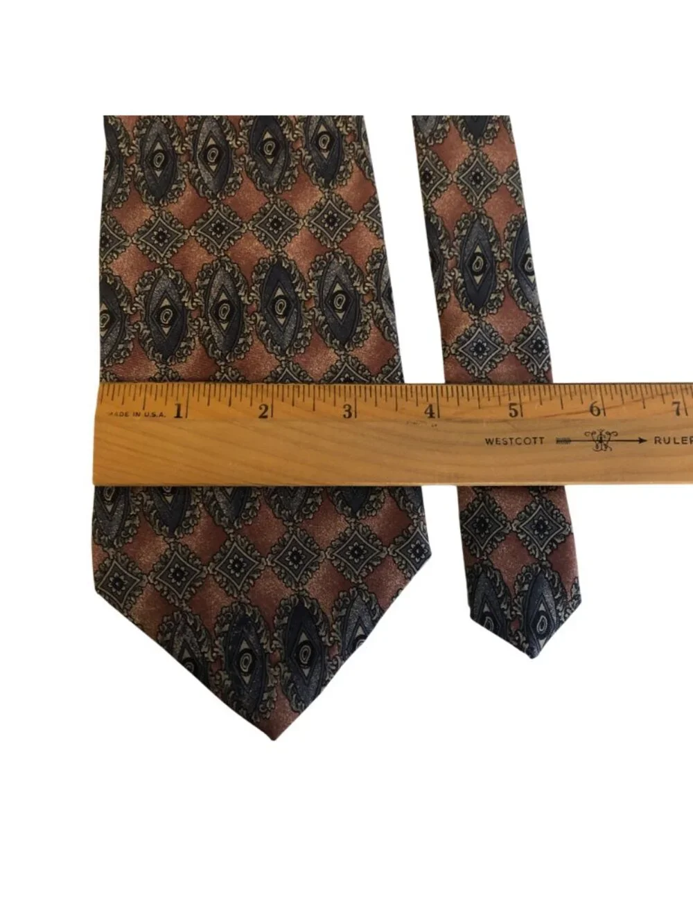Zylos George Machado Silk Geometric Mauve Blue Mens Necktie Office Formal Gift